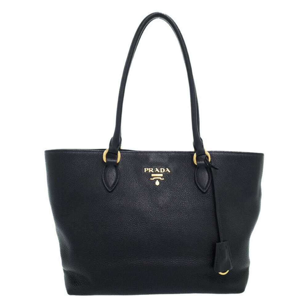 Prada Vitello Phenix leather tote bag black